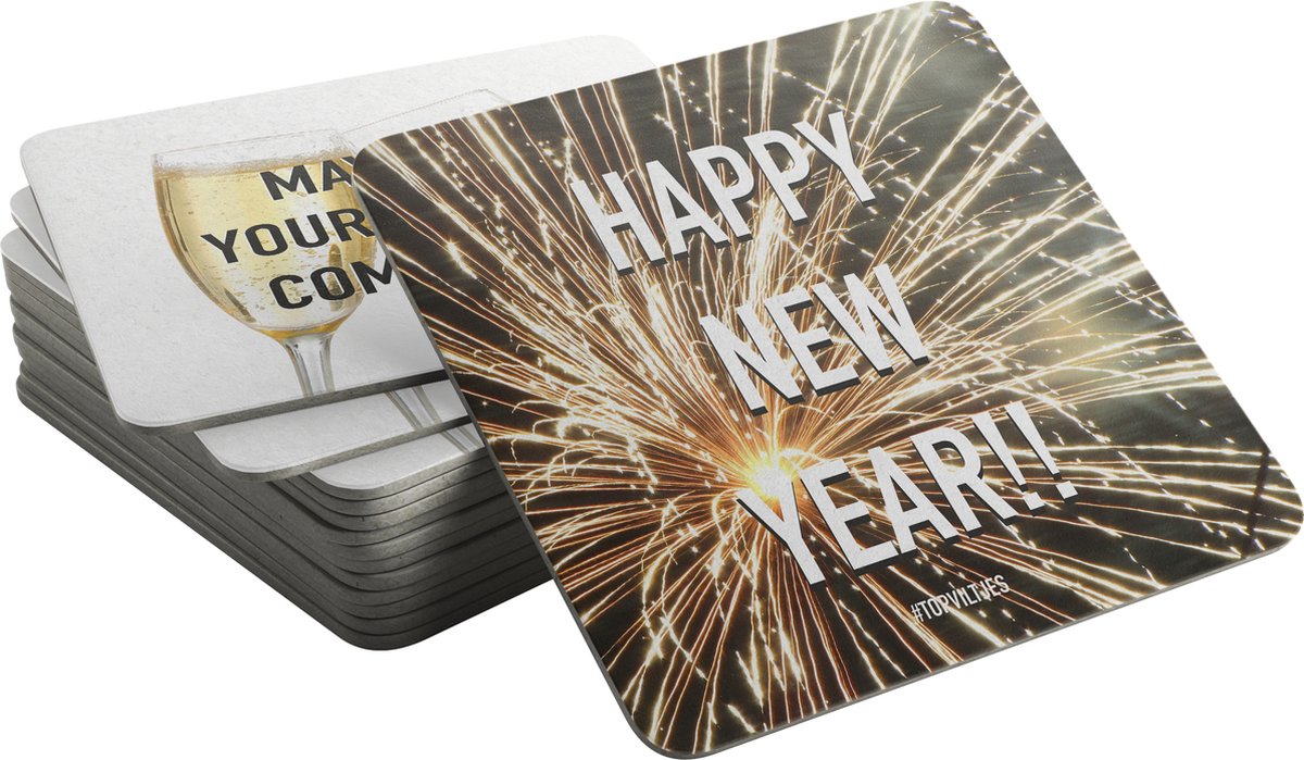 Bierviltjes Happy New Year | Jaarwisseling (20 stuks)